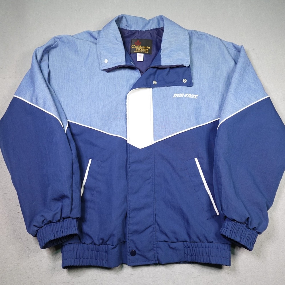 Vintage California Imperial Jacket Mens Small Blue Duo-Fast Windbreaker USA 90s